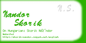 nandor skorik business card
